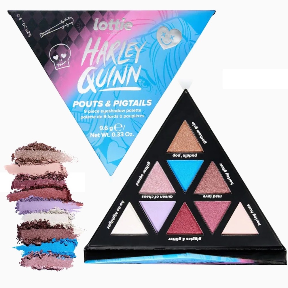 Lottie London x Harley Quinn Mad Love Eyeshadow Palette in Pouts & Pigtails